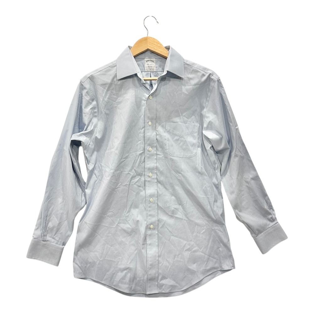 Brooks Brothers Regent Dress Shirt Mens 15 32 Light Blue Supima Cotton Non-Iron